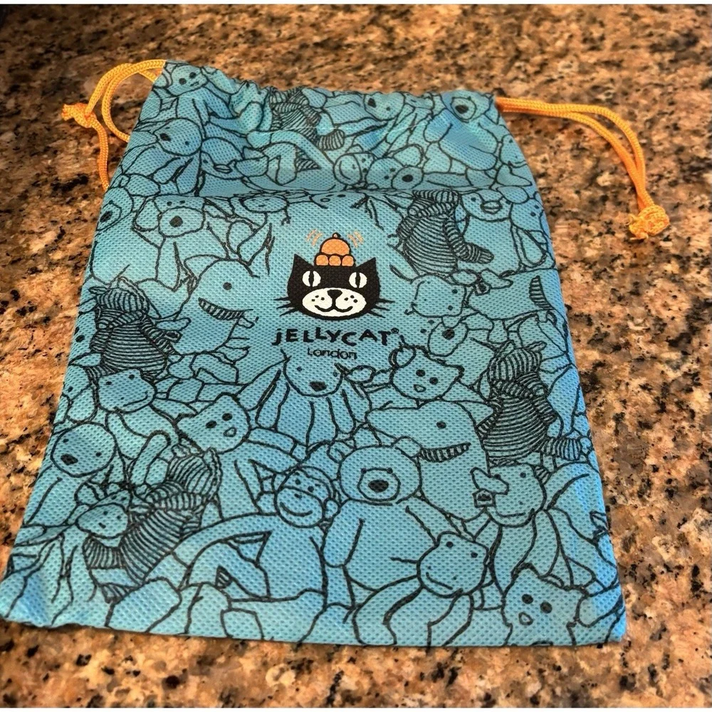 Jellycat London Sack Drawstring Gift Dust Bag 10.5 x 7.5 inch Blue
